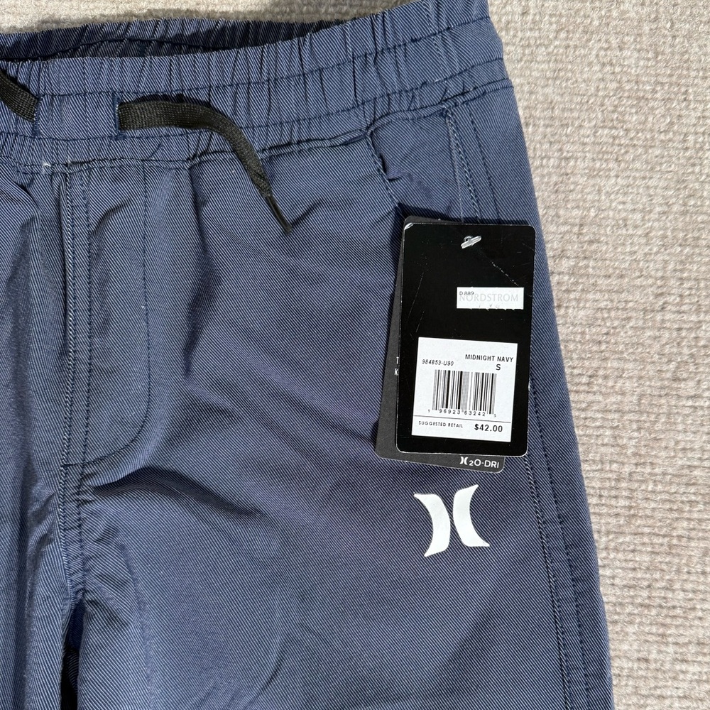 Hurley NWT Boys Blue Midnight Navy H2O-Dri Trek Athletic Joggers - Size Small - Picture 2 of 5